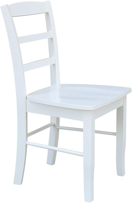 International Concepts Set of Two Madrid Ladderback Dining Chairs, White