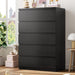 Black 5 Drawer Dresser for Bedroom, 15" D X 23.7" W X 40.4" H in Simply Chest of Drawers, Wood Storage Dresser with Drawers for Living Room Hallway Entryway, Black