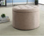 Designs4Comfort round Shoe Ottoman, Tan Fabric