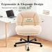 Criss Cross Chair, Cross Legged Office Chair with Wheels, Beige