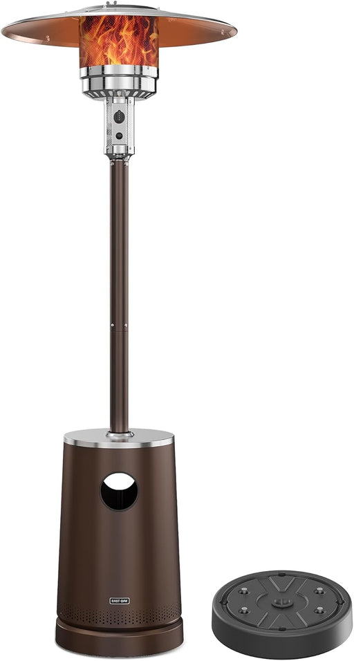 50,000 BTU Patio Heater with Sand Box, Table Design, Double-Layer Stainless Steel Burner, Wheels, Triple Protection System, Outdoor Heater for Home and Residential, Pinecone