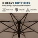 9FT 3 Tiers Patio Umbrella with Auto Tilt and Crank, Outdoor Table Market Umbrella with 8 Sturdy Ribs for Garden, Lawn, Deck, Backyard and Pool