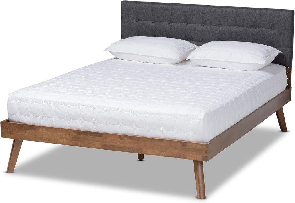 Beds (Platform), Queen, Dark Grey/Walnut