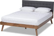Beds (Platform), Queen, Dark Grey/Walnut