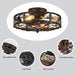 20" Caged Farmhouse Flush Mount Ceiling Fan with Light and Remote Control Bladeless Low Profile Ceiling Fans with Lights Enclosed Vintage Fan 6 Speed Reversible for Kitchen, Bedroom