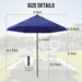 CROWN SHADES 9 Ft Patio Umbrella Olefin with Patented Slot-Lock
