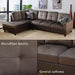 2 Pieces Sectional Sofa Sets, L-Shape Sofa Microfiber Couch Living Room Sofa Set with Chaise Using for Living Room Furniture(A-Brown, Left Hand Facing)