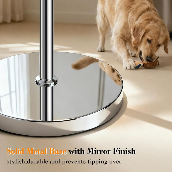 【Upgraded】 Dimmable Crystal Floor Lamps for Living Room, 1000LM LED Bulb Included, Standing Lamp with Knob Switch, Tall Silver Modern Floor Lamp for Bedroom Nursery Office Reading