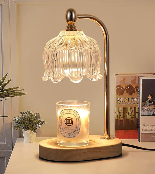 Candle Warmer Lamp with Timer and Dimmer,Electric Gold Light Gifts for Women Melt Wax Warmer Lamp with 2 Bulbs for Candle Jars House Warming New Home Decor Bedroom