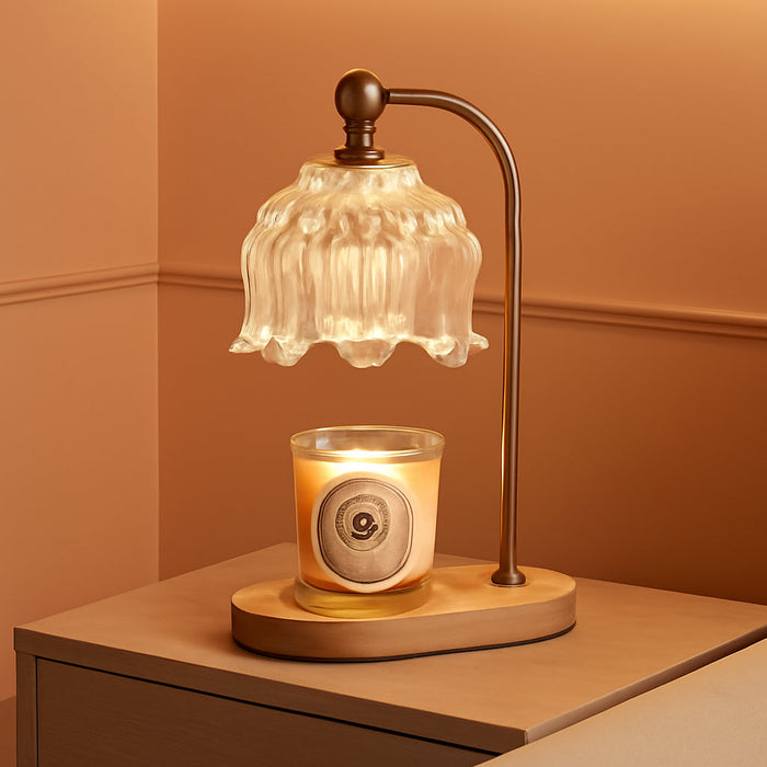 Candle Warmer Lamp with Timer and Dimmer,Electric Gold Light Gifts for Women Melt Wax Warmer Lamp with 2 Bulbs for Candle Jars House Warming New Home Decor Bedroom