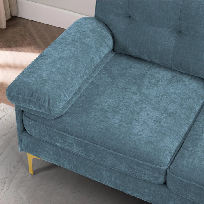 Convertible Sectional Sofa Couch, L-Shaped Couch with Reversible Chaise Lounge, Chenille Fabric Modern Sofa for Living Room, Apartment, Office, 3 Seats, Light Blue