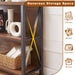 Hombazzar 3 Tier Bookshelf,35.4" Wide Short Bookshelf,Brown