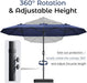15Ft Patio Umbrella with Base,Large Outdoor Double-Sided Rectangle Umbrella with Crank Handle, Market Umbrella for Poolside Garden Deck Backyard Beach Pools, Navy Blue