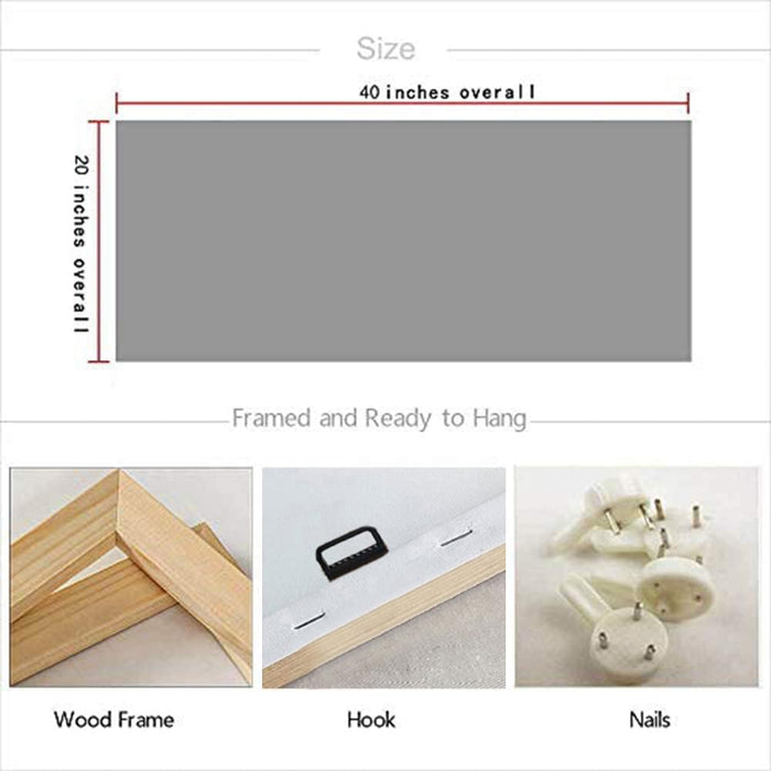 Abstract Cityscape Wall Art for Living Room, Modern Skyline Urban Canvas Painting Neutral for Bedroom, Framed Textured Artwork Large Picture Dining Room Mens Room Home Office Wall Decor 40"X20"