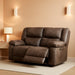 Gray Leather Reclining Loveseat with USB Charging