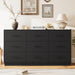 9 Drawers Dresser for Bedroom, 58” Wide Modern Chest of Drawers with Diamond Panel, Anti-Tipping Device, Wood Stable Storage Organizer for Bedroom, Nursery, Living Room