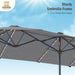 13 Ft Patio Umbrella with 120 LED Solar Lights Outdoor Umbrella, Gray