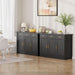 Buffet Cabinet with Storage - Buffets & Sideboards Kitchen Storage Cabinet, Wood Console Table Coffee Bar Accent Cabinets for Living Room Dining Room Entryway Large 3 Doors & Drawers, Black 47.2"W