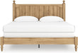 Signature Design by Ashley Galletyn Country Rustic Panel Bed, Foundation or Box Spring Needed, King, Light Brown