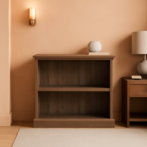 2 Tier Book Shelf Wooden Bookcase Multipurpose Bookshelf for Home Office, Living Room, in Salt Oak