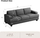 Oversized Gray Sofa with Extra Deep Seats