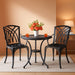 Outdoor 3 Piece Bistro Set Cast Aluminum Bistro Table and Chairs Set of 2, All Weather Bistro Patio Set, Patio Furniture for Garden Black