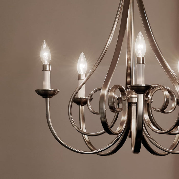 Dover Five Light Chandelier Brushed Nickel TwentyFourInch