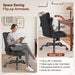 Ergonomic Office Chair Leather Desk Chair with Lumbar Support Flip up Arms