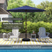 9Ft-Patio-Umbrella W/Push Button Tilt & Crank | Navy Blue | Outdoor Table Umbrellas W/ 8 Fiberglass Ribs | Large Market Umbrella Heavy Duty for Garden Deck Backyard Pool