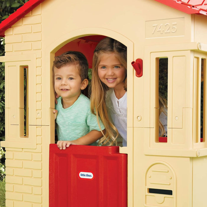 Cape Cottage Playhouse with Working Door, Windows, and Shutters - Tan, Toddlers Ages 2+ Years