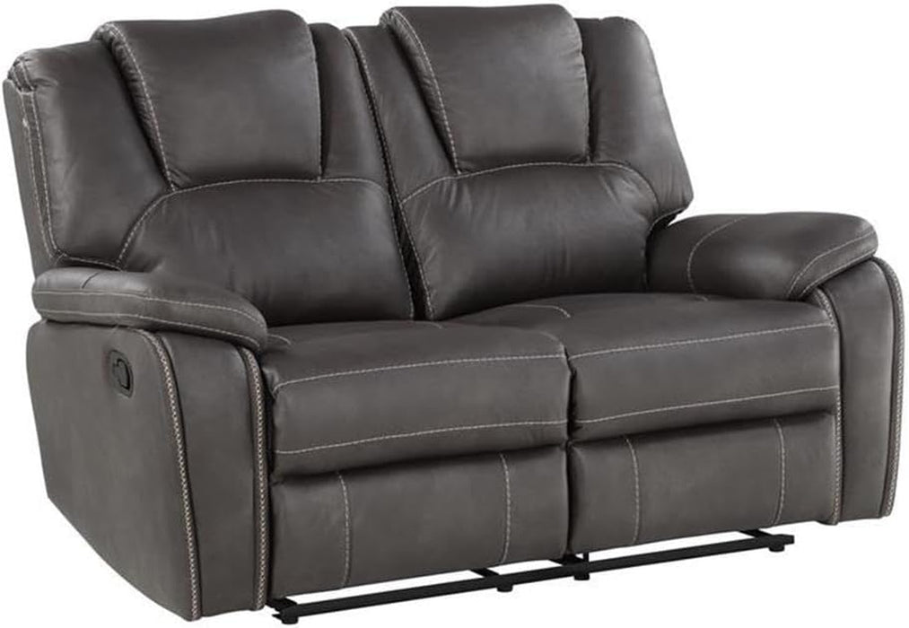 Manual Recliner Loveseat - Charcoal Faux Leather