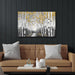 Birch Forest Canvas Wall Art: Large Abstract Tree Painting with Gold Foil Hand Painted Textured Artwork for Bedroom