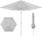 Best Choice Products 7.5Ft Patio Umbrella White Pole, Outdoor Market Umbrella with Push Button Tilt and Crank Lift, Steel Pole Umbrella for Backyard Patio Garden Pool Outdoor Shade - Fog Gray