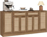 70.1"W Rattan Sideboard Buffet Cabinet, Large Storage Cabinets