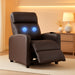 Recliner Chair Massage Chair Reading Chair Reclining Sofa Home Theater Seating with Lumbar Support Massage and Padded Backrest for Living Room and Bedroom (Leather, Brown)