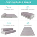 4In Portable Twin-Size Mattress, Tri-Fold Mattress for Camping, Guest, Toddler, Foam Plush W/Carry Case - Grey