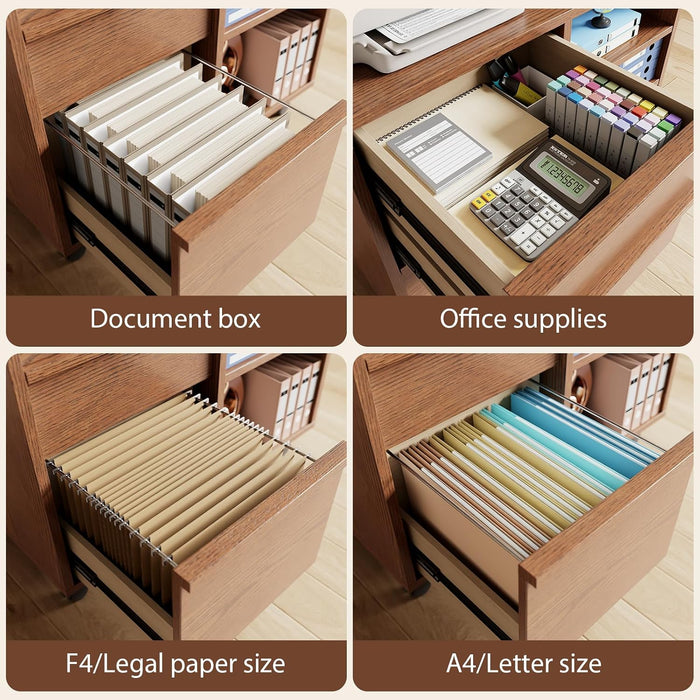 Solid Wood Executive Lockable Drawers File Cabinet