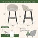 Barstools Set of 4, 30" Bar Height Velvet Bar Stools, Beige