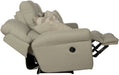 Eastland Lay Flat Reclining Sofa in Beige Fabric with Accent Pillows
