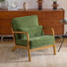 Olive Green Mid Century Chenille Upholstered Armchair