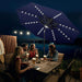 Solar Patio Umbrella with Centre Light, 9FT 2 Tiers, Navy Blue