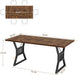 70.8 Inch Dining Table 4-6 Person, Kitchen Table with Heavy Duty Metal Legs, Farmhouse Dining Room Table for Kitchen, Living Room