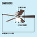 44 Inch Hugger Indoor Ceiling Fan with Light Kit, Satin Nickel, 5 Blades, Reverse Airflow