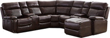 Leather Reclining Sectional Sofa with Chaise