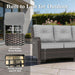 7-Piece Patio Furniture Set, Outdoor Thick Wicker Sectional Sofas with 2 Swivel Chairs, High Back Sectional Couch with Fire Pit Table, Outdoor Conversation Set for Backyard, Porch, Deck, Grey