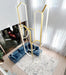 6-Rings Chandelier Modern, Gold Large Contemporary LED Light for Living Room Entrance, Dimmable Flush Mount High Ceiling Chandeliers with Remote Control for Villa Foyer