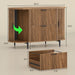 39.4Inch 2Drawer Filing Cabinet Fluted Brown Finish