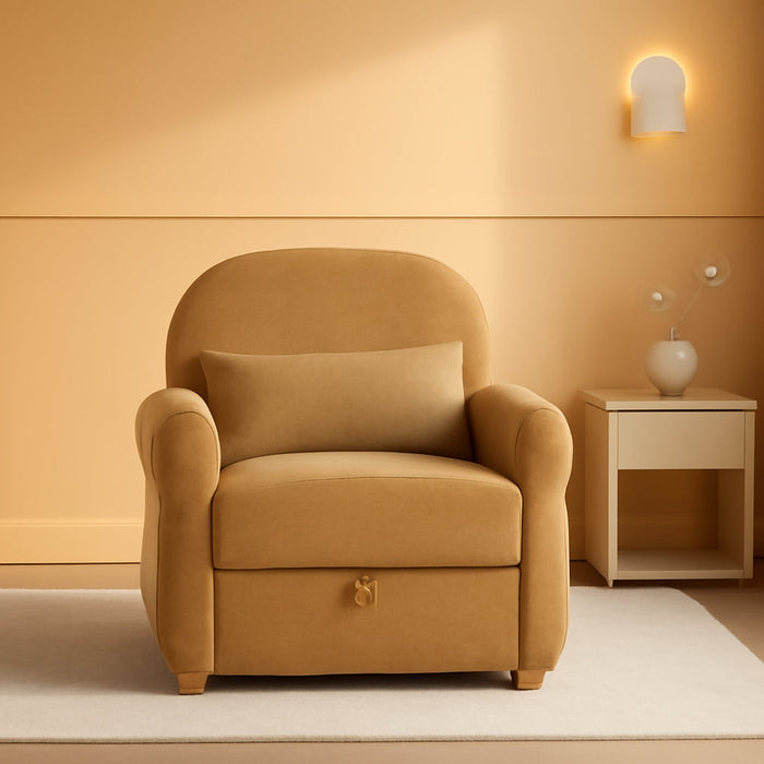 33.5" Accent Chair with Seat Storage Modern Reading Chair Accent Chairs for Living Room Armchair Bedroom,Apartment (Ginger Yellow, 33.5")