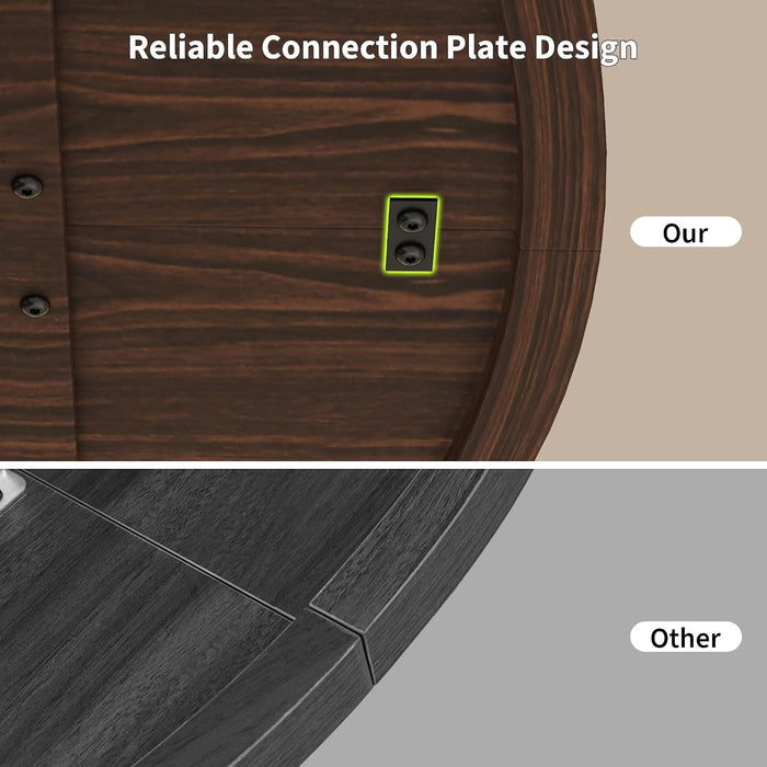 47 Inch round Dining Table for 4-6 People, Wooden Dining Room Table with Pedestal Base, Modern Kitchen Table for Apartments, Dining Room, Kitchen or Living Room, Dark Walnut, Table Only