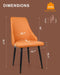 Dining Chairs Velvet Side Chairs with Wood-Grain Metal Legs, Curved Backrest Kitchen Chairs for Apartment, Bedroom,Home Bar,Living Space